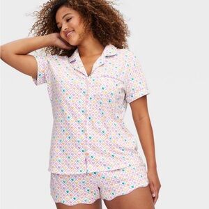 Target x Roller Rabbit Womens Geo Hearts Pajama Set Shorts size S M XL NWT